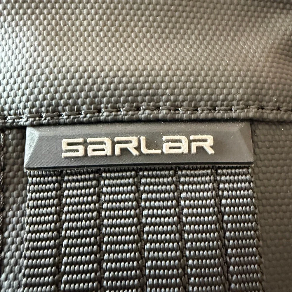 Sarlar Hard Shell Sling Bag Black Geometric Crossbody USB Charging Port Travel